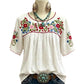 Women Casual Loose Embroidery Breathable  Fit Top