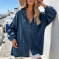 Women's Casual Lantern Sleeve Denim Top