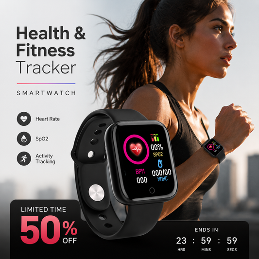 ⌚ Your Wrist Health Hub! Health & Fitness Smartwatch – Track Heart Rate, Steps & Sleep All Day 💓