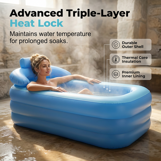 🛁 LIMITED-TIME 50% OFF! ✨Three-Layer Insulated Inflatable Bathtub