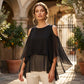 Women's Summer Cold Shoulder Ruffle Top