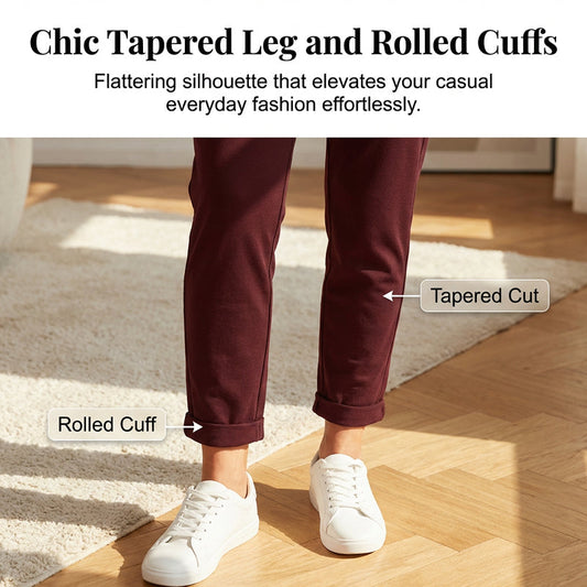Women's Casual Drawstring Tapered Pants