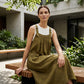 Women's Casual Overall Maxi Dress with Pockets