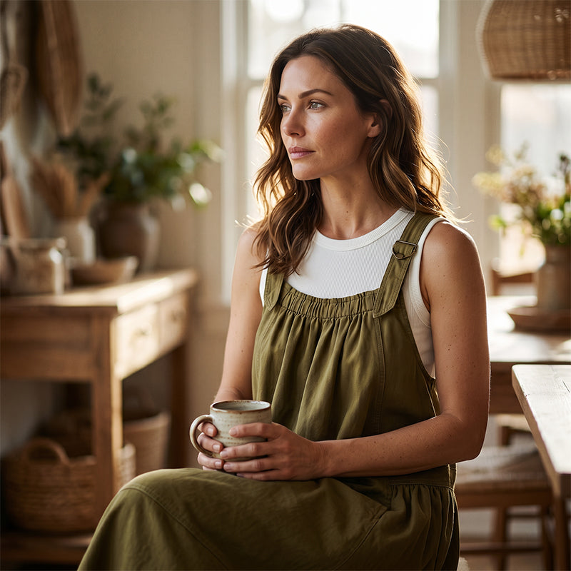 Women's Casual Overall Maxi Dress with Pockets