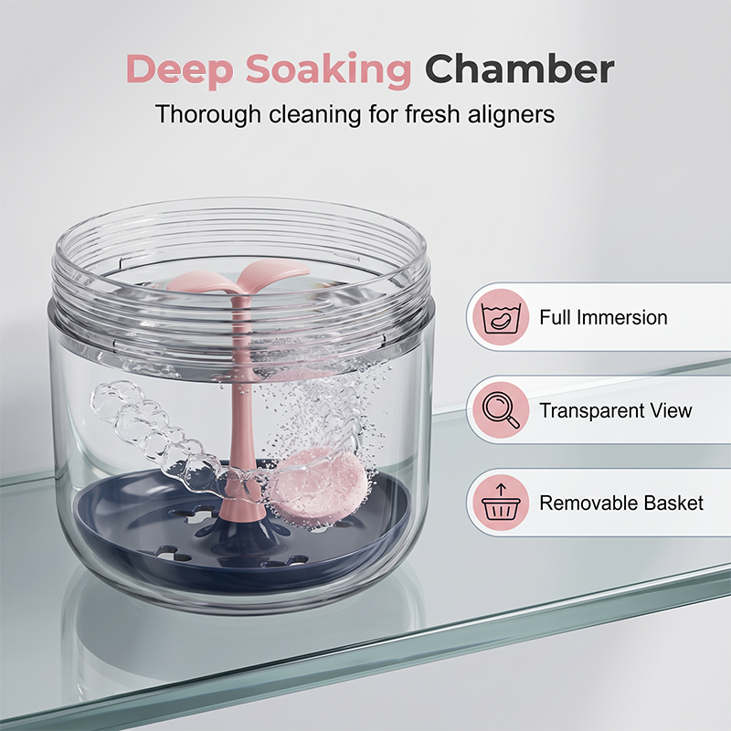 Leakproof Retainer Case with Mirror Portable Aligner Soaking Box