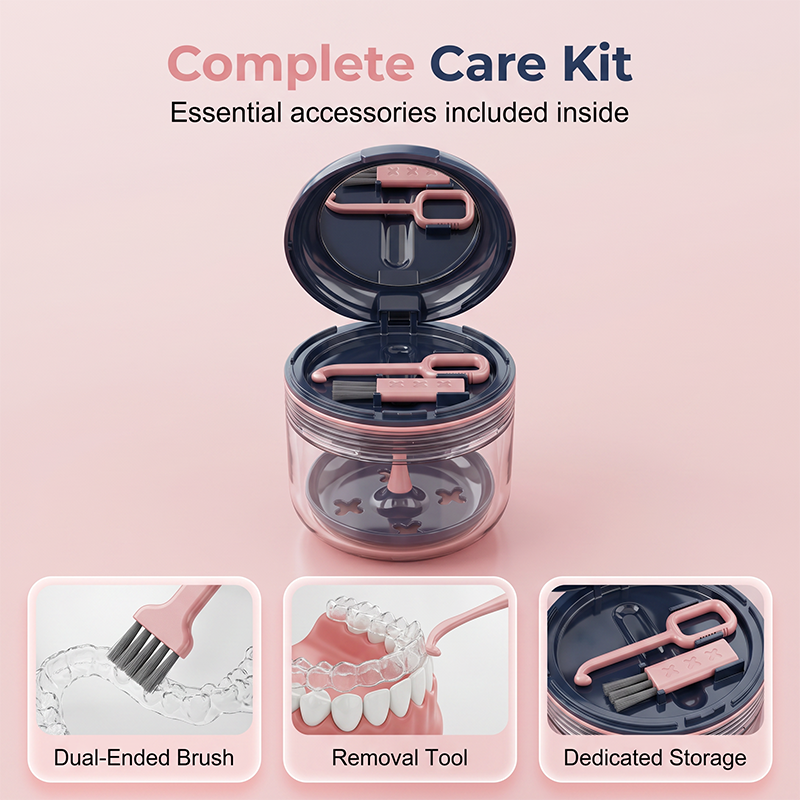 Leakproof Retainer Case with Mirror Portable Aligner Soaking Box