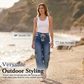 🌿 EVERYDAY STYLE 👖 Women’s Wide-Leg Cargo Pants – Spacious Side Pockets, Relaxed Silhouette & Adjustable Waist ✨
