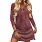 🎉 BUY 1 GET 1 FREE – Women's Long Sleeve Zipper Printed Short Dress, Trendy Print with a Functional Zipper Detail for a Chic Look