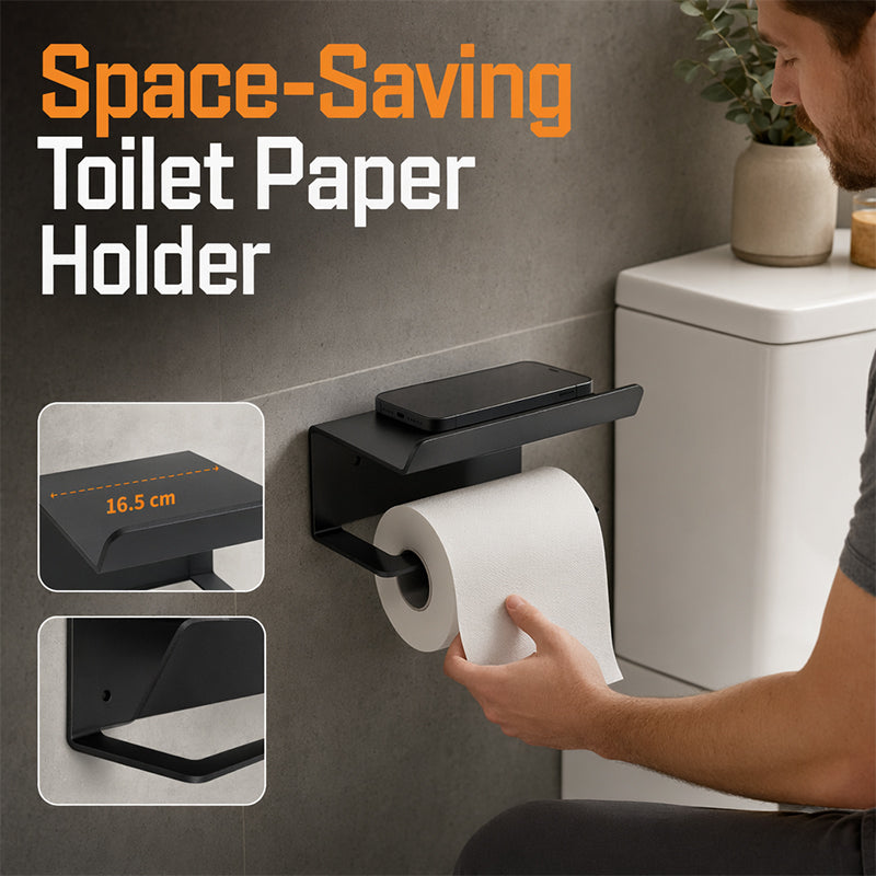 No Drill Carbon Steel Toilet Paper Holder