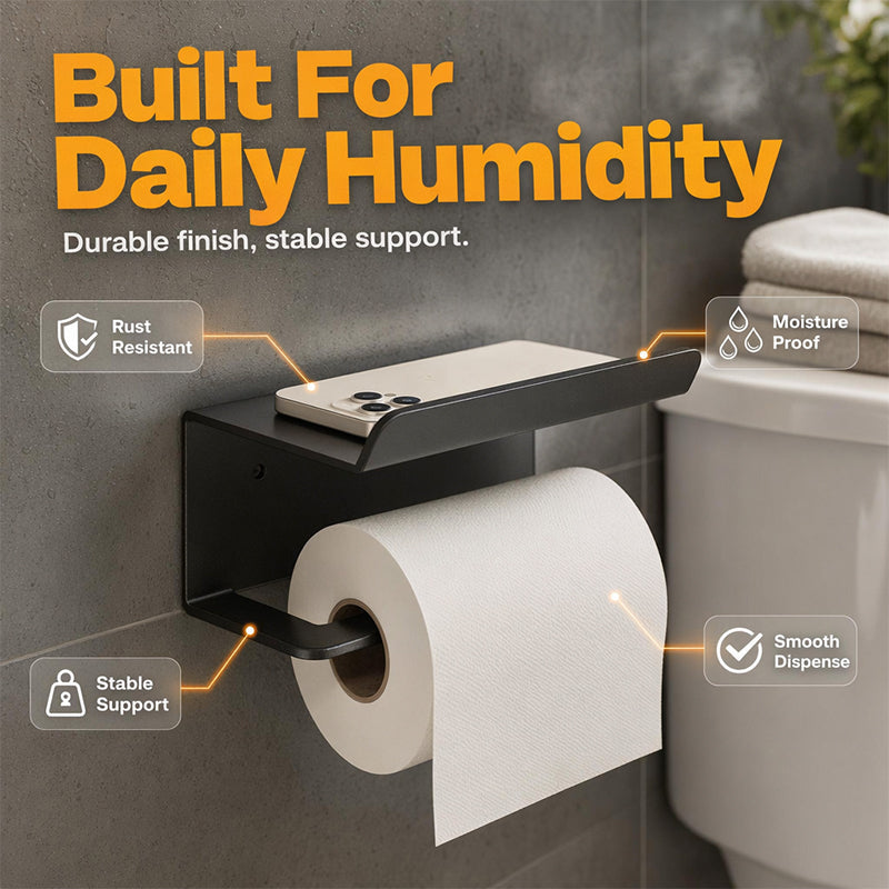 No Drill Carbon Steel Toilet Paper Holder