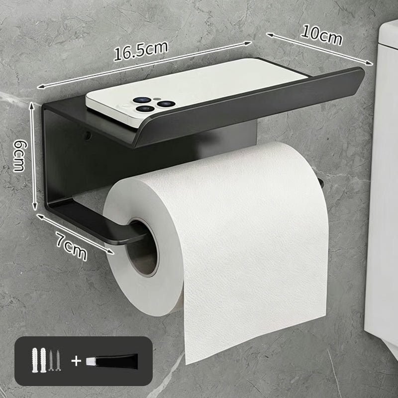No Drill Carbon Steel Toilet Paper Holder