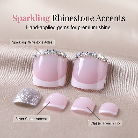 Elegant Pink French Press on Toenails