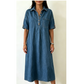 Women's Loose-Fit Denim Shirt Dress