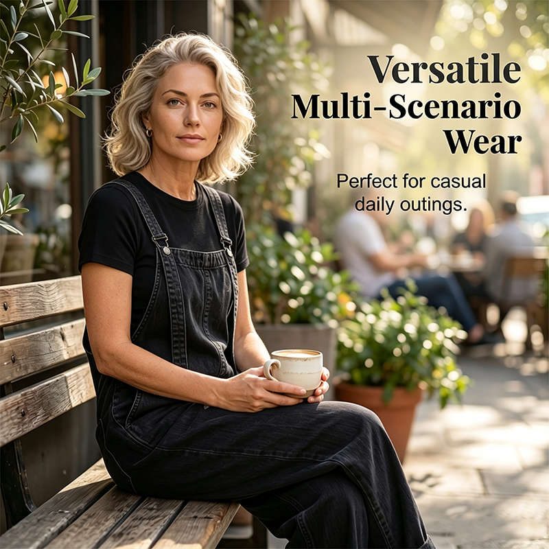 Women's Casual Loose Fit Denim Style Overalls
