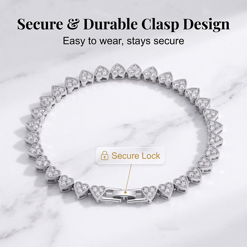 💥Limited BOGO💥✨Shiny Heart Link Bracelet Set – Elevate Day & Night Looks with Ease