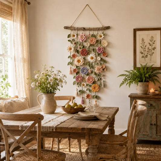 ⏳🌸LAST DAY SALE 60% OFF⚡50K+ SOLD💕💮Crochet Flower Wall Hanging Decor🖼️