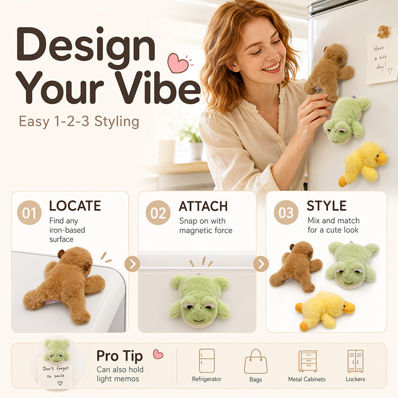 🧸 50% OFF NOW! 🧲 Lovely Plushie Fridge Magnet Doll – Premium Mink Velvet, Hidden Magnet, Perfect for Fridge, Laptop & Bags ✨