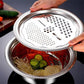 📢📢50% OFF !! ⏰🥬 Slice, Grate & Julienne in Minutes! Multi-Function Stainless Steel Vegetable Prep Bowl for Easy Cooking