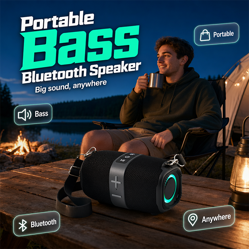 ⌛Limited-Time Offer-Portable Bass Bluetooth Speaker