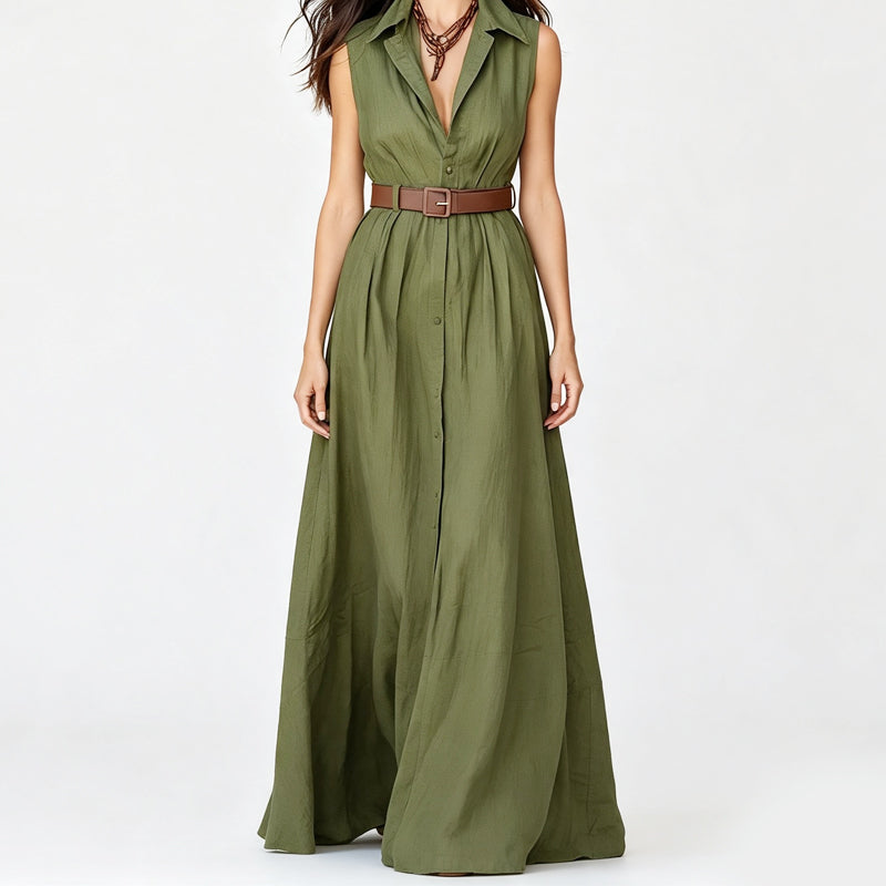 Waist-Defining Shirt Dress
