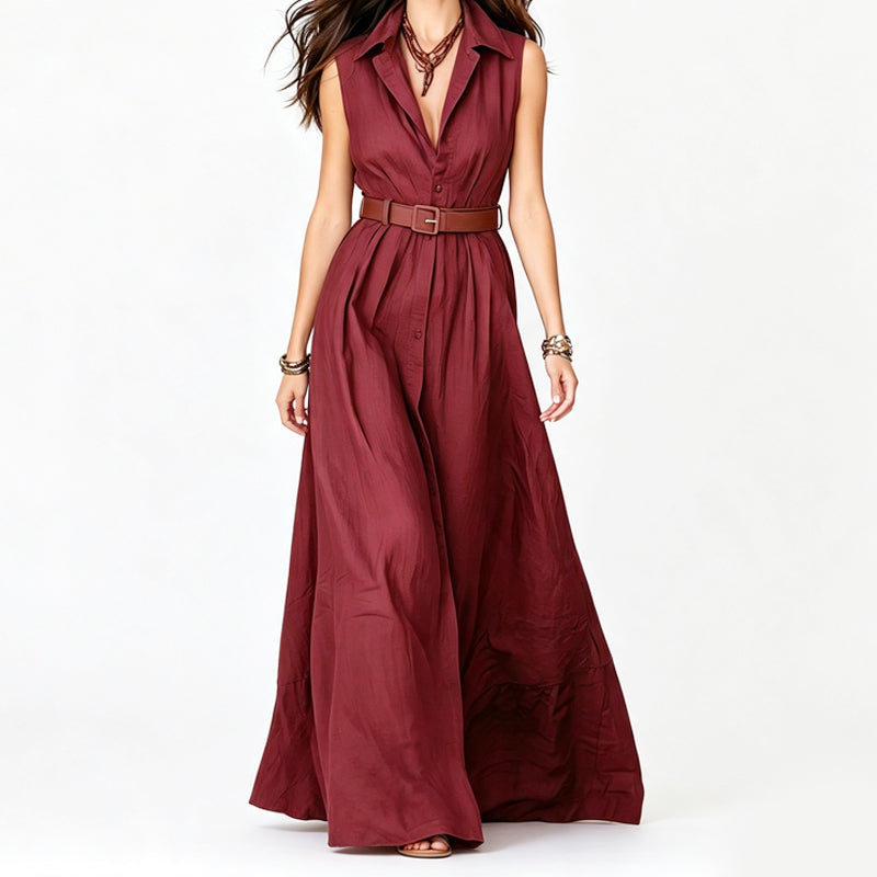 Waist-Defining Shirt Dress