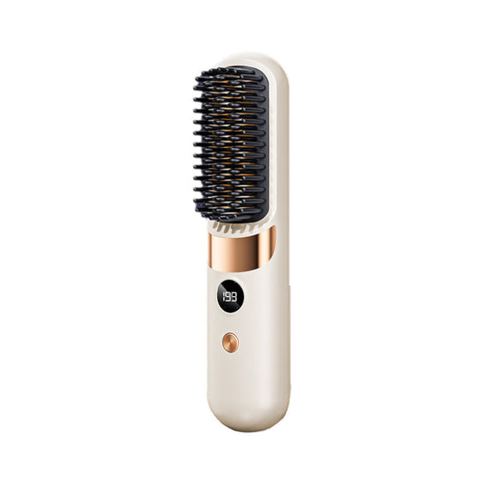 ⏳⏰Last 4 hours Sale💇‍♀️3-in-1 Cordless Hair Straightener Comb – USB rechargeable, adjustable temperature, anti-scald teeth, portable travel design. Women daily hair styling essential!