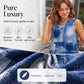 Women's Sleeveless Faux Denim Print Dress