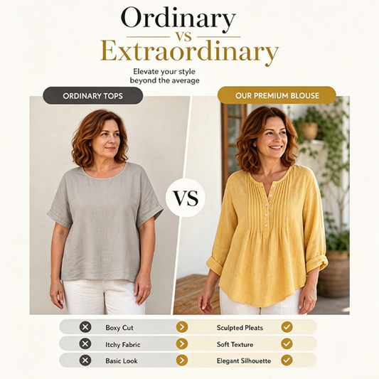 Women's Long Sleeve Pleated Henley Neck Blouse