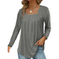 💕LAST DAY SALE ONLY ￡11.99!!💕🌿 Cotton Elegant Pleated Square Neck Top