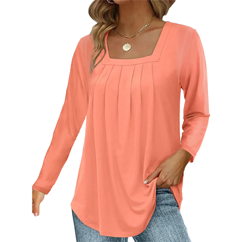 💕LAST DAY SALE ONLY ￡11.99!!💕🌿 Cotton Elegant Pleated Square Neck Top