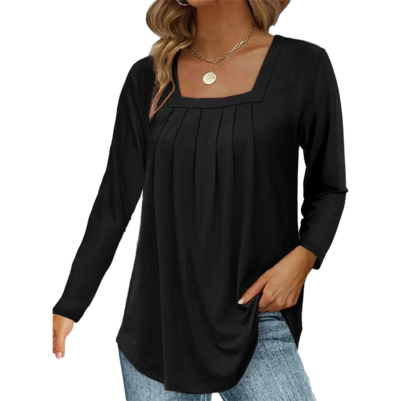 💕LAST DAY SALE ONLY ￡11.99!!💕🌿 Cotton Elegant Pleated Square Neck Top