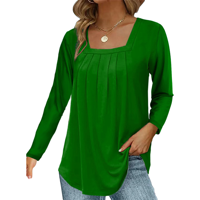 💕LAST DAY SALE ONLY ￡11.99!!💕🌿 Cotton Elegant Pleated Square Neck Top