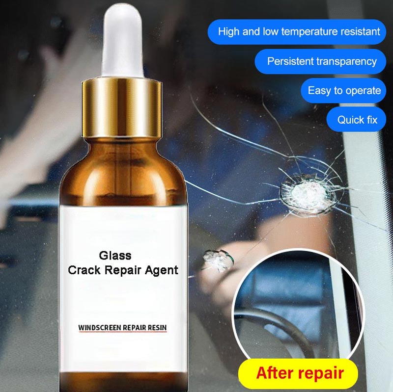 🏆 Last Day Special Price £8.99! 🏭Buy 1 Get 1 Free💦Glass Crack Repair Agent🚗One drop fixes all glass cracks！