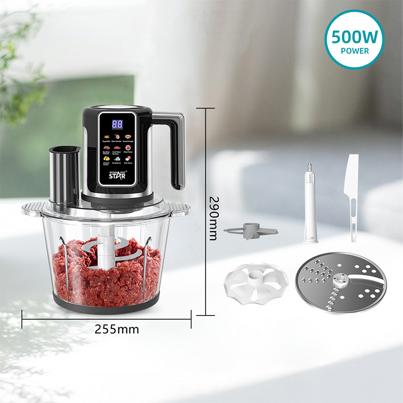 Multi-Functional Food Processor with Touch Control and Glass Bowl