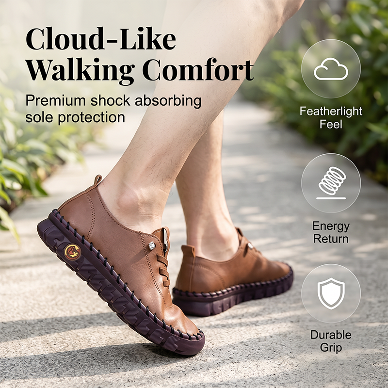 Women Genuine Leather Casual Shoes Hand-Stitched Loafers