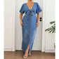 🌸🌀 LIMITED TIME 50% OFF! 👗V-Neck Denim Maxi Dress – Cinched waist & flowing length – Flatter your figure in style.