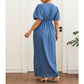 🌸🌀 LIMITED TIME 50% OFF! 👗V-Neck Denim Maxi Dress – Cinched waist & flowing length – Flatter your figure in style.