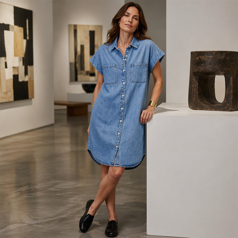 Women's Relaxed Denim Shirt Dress