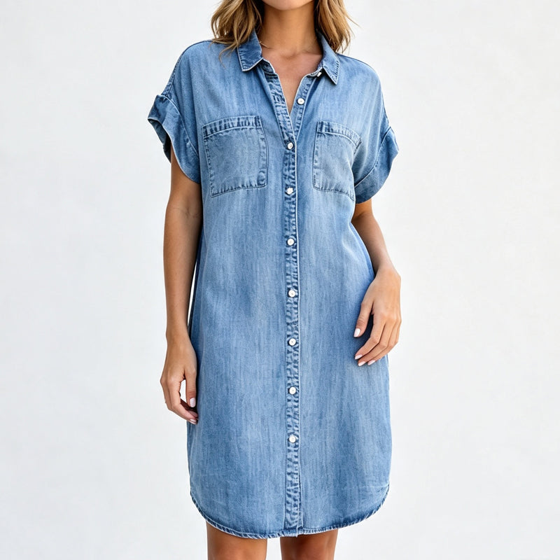 Women's Relaxed Denim Shirt Dress