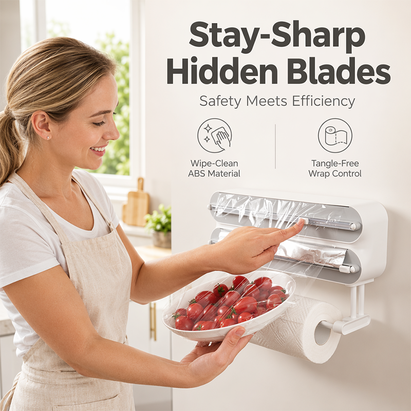 🔥Hot Sale 50% OFF🎨2-in-1 Magnetic Wrap Cutter & Towel Holder