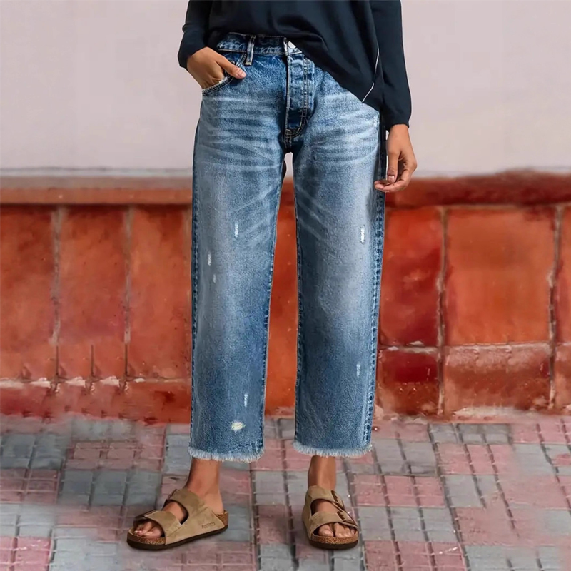 🎉 2026 Sale — Over 27,000 Sold! 💞 Retro Cropped Straight Jeans – Timeless Vintage Vibes 🌸