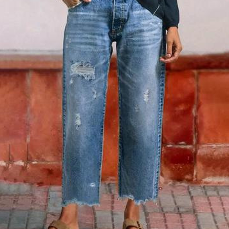 🎉 2026 Sale — Over 27,000 Sold! 💞 Retro Cropped Straight Jeans – Timeless Vintage Vibes 🌸