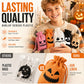 Halloween Drawstring Burlap Bags Spooky Face Treat Pouch
