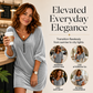 Women's Zip-Up V-Neck Half Sleeve Dress