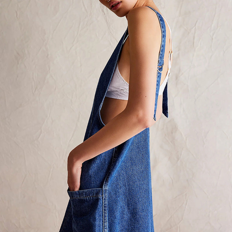 👗 Women's Fashion Denim Backless Dress