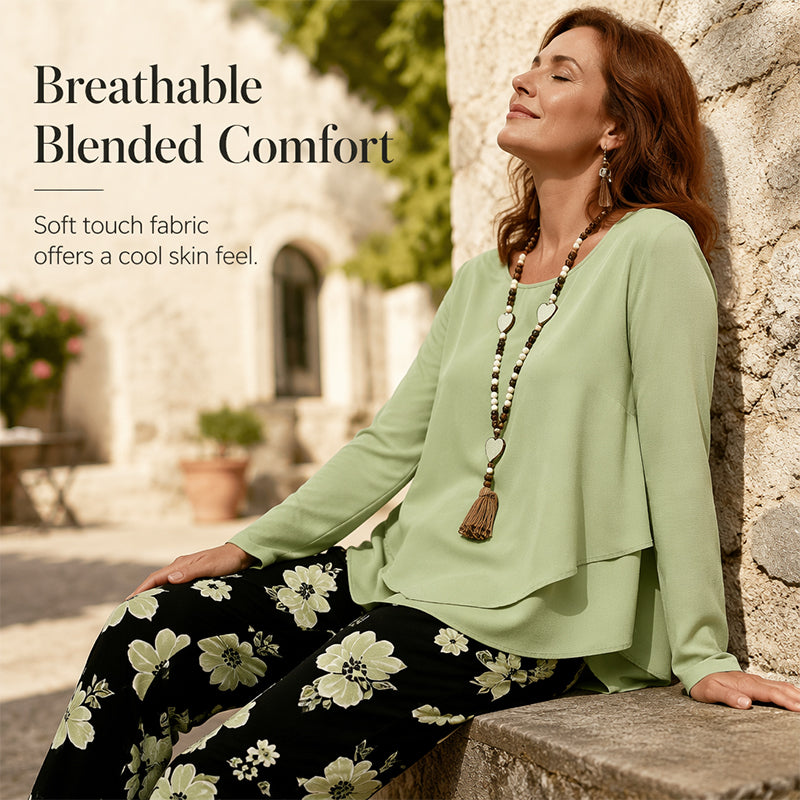 Women's Casual Top & Pants Two Piece Set