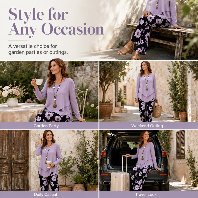 Women's Casual Top & Pants Two Piece Set