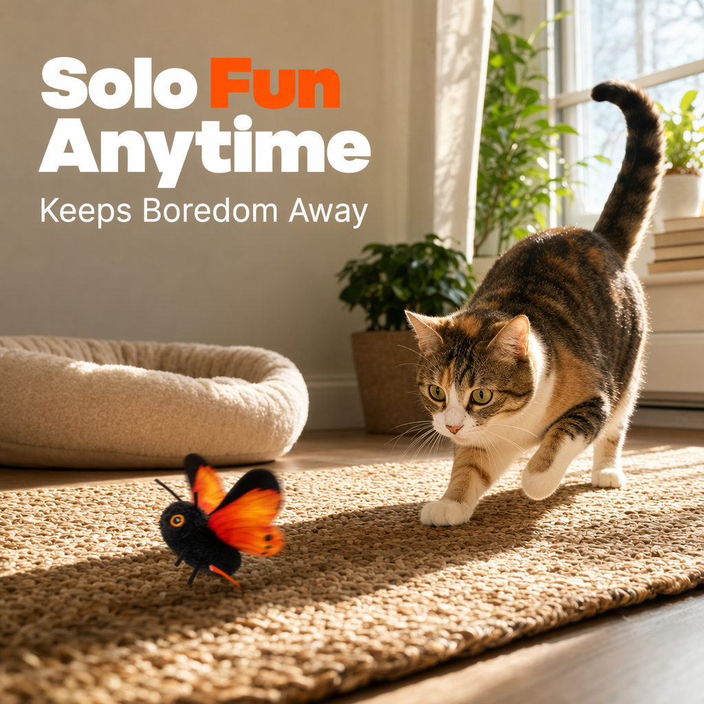 🦋🐱 Smart Sensing Flapping Butterfly Toy – 49% OFF! Motion-activated, realistic flight, interactive fun – keeps your cat engaged for hours. 🔥✨