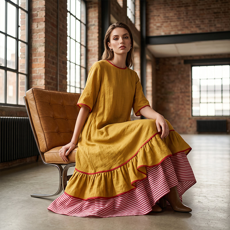 Women's Summer Tiered Ruffle Maxi Dress