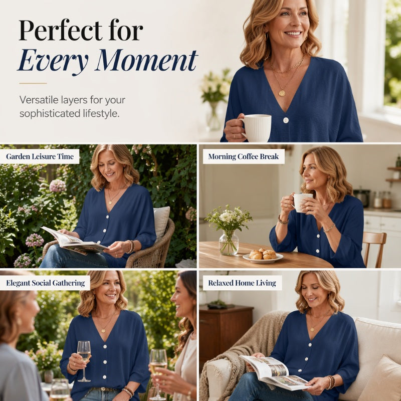 Women’s V-Neck Button Up Cardigan Casual Shirt